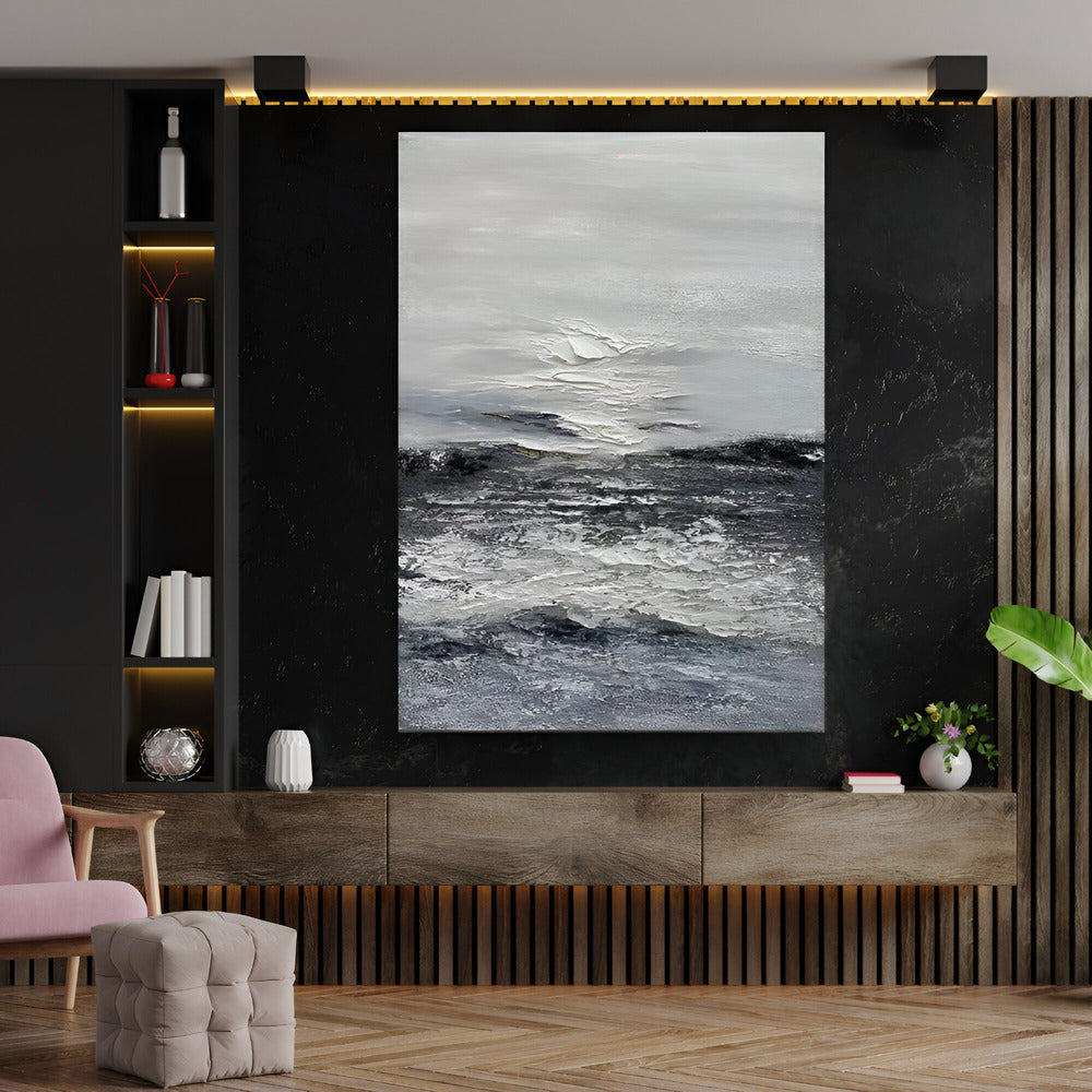 Handmade Abstract Seascape Oil Painting NAYVOSEA019