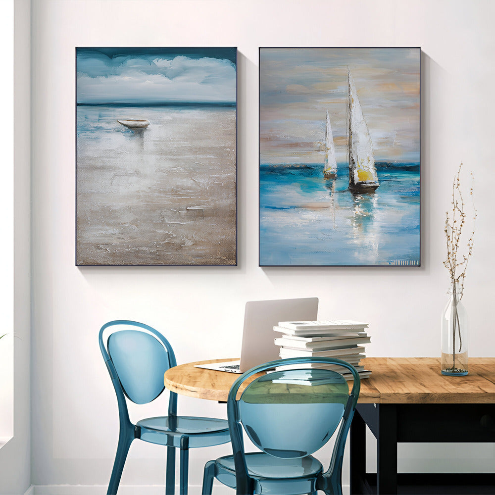 Handmade Abstract Seascape Oil Painting NAYVOSEA020