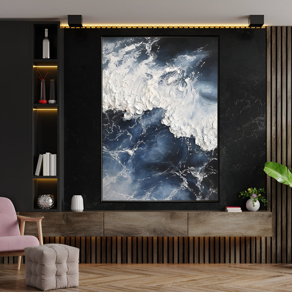 Handmade Abstract Seascape Oil Painting NAYVOSEA026