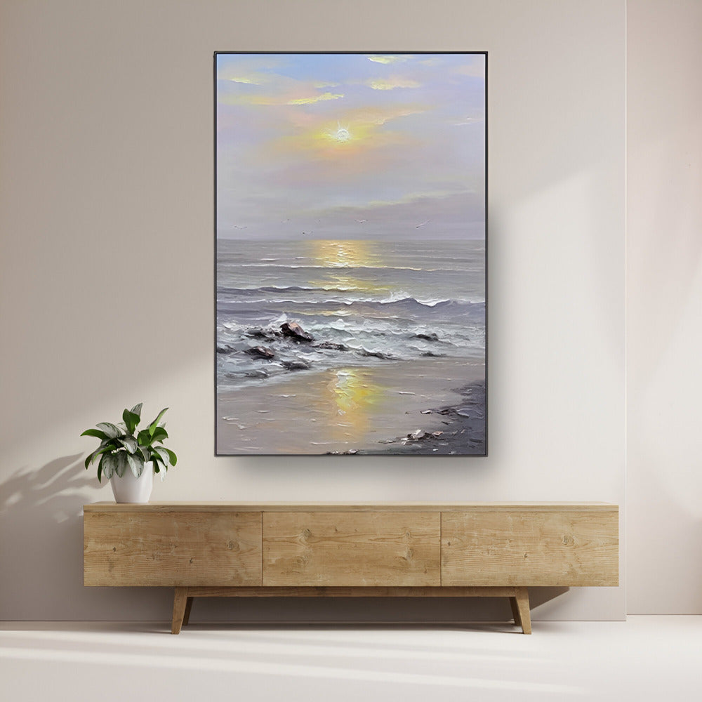 Handmade Abstract Seascape Oil Painting NAYVOSEA029