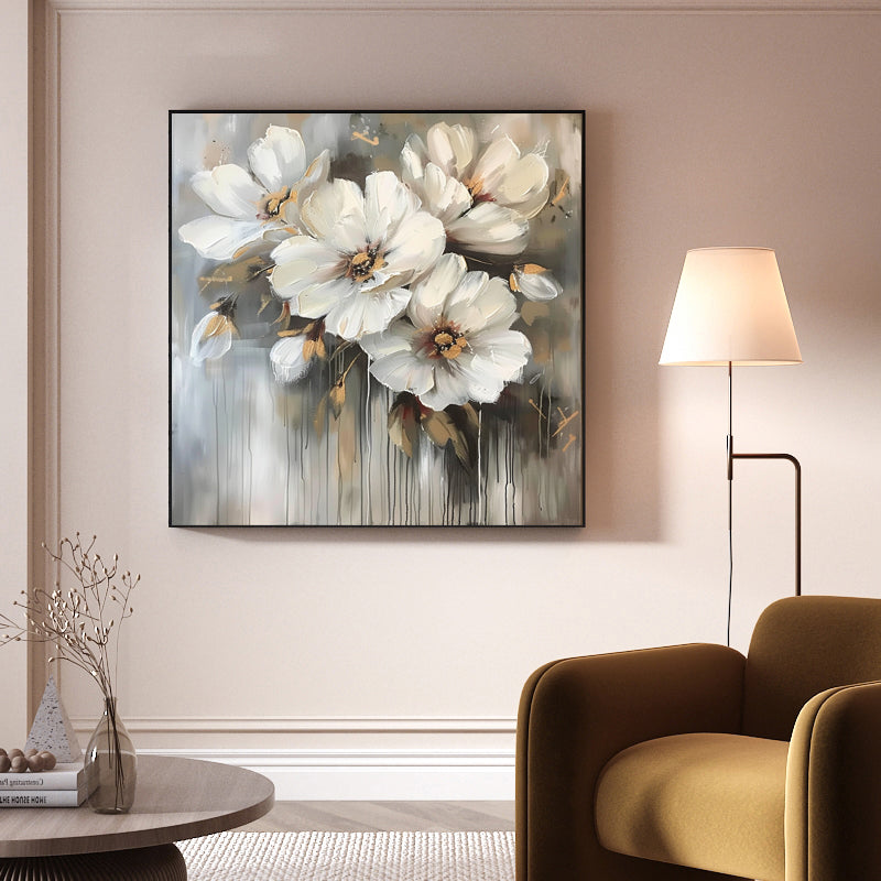 Handmade Abstract Flowers Oil Painting NAYVOFLO086