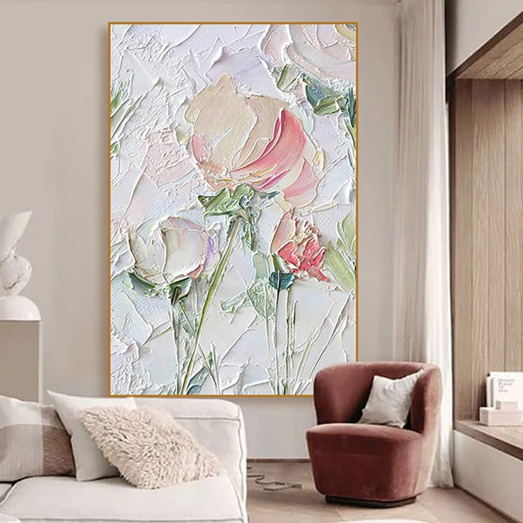 Handmade Abstract Flowers Oil Painting NAYVOFLO090