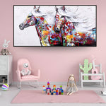 Handmade Abstract Animals Oil Painting NAYVOANI0021