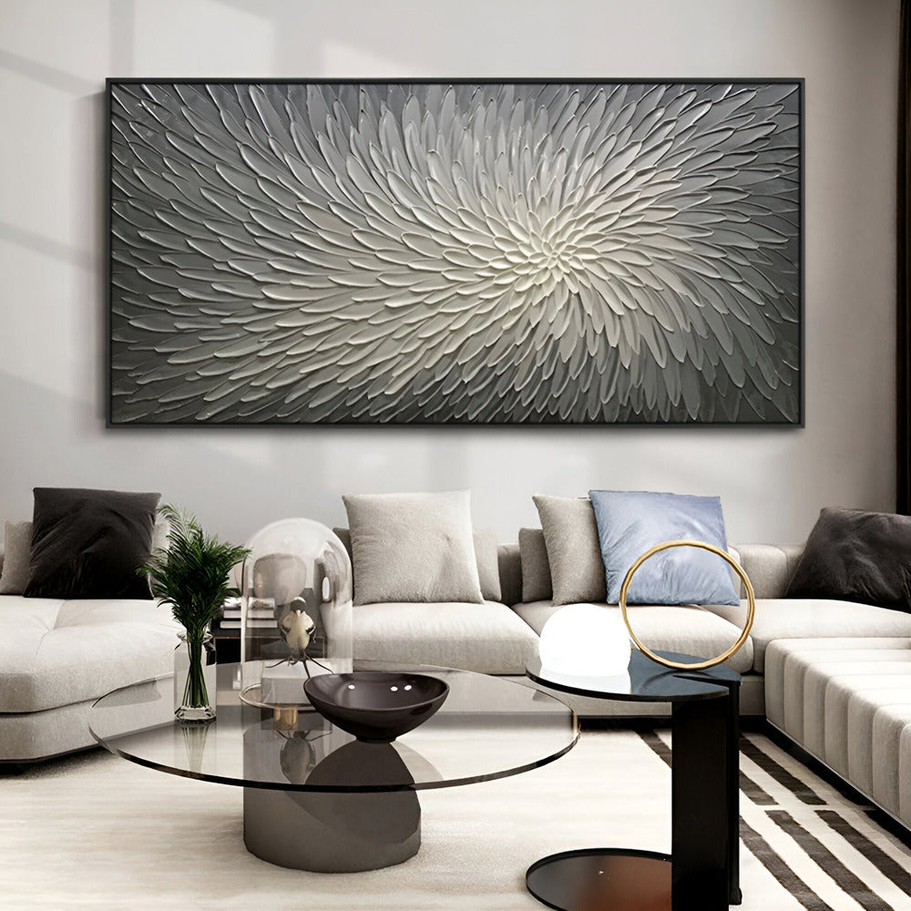 Handmade Abstract Flowers Oil Painting NAYVOFLO006