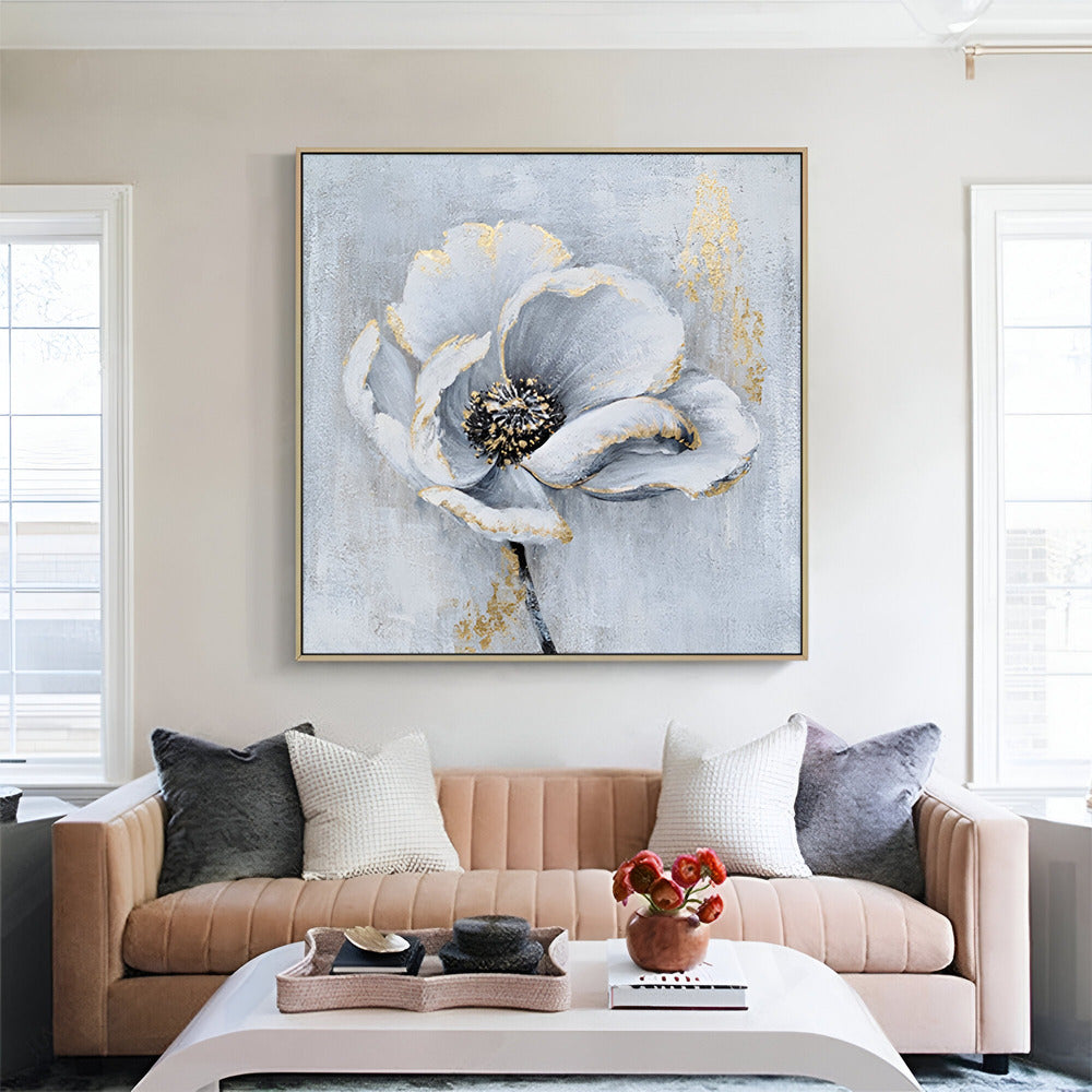 Handmade Abstract Flowers Oil Painting NAYVOFLO010