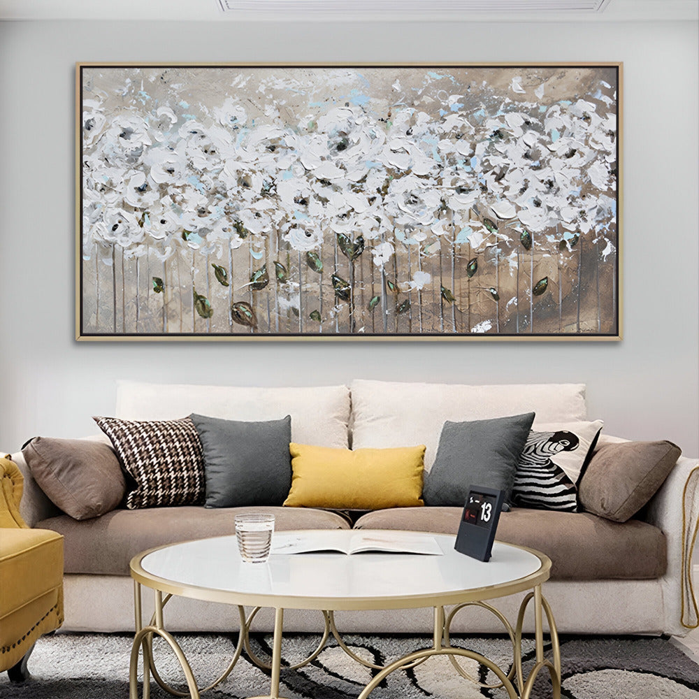 Handmade Abstract Flowers Oil Painting NAYVOFLO012