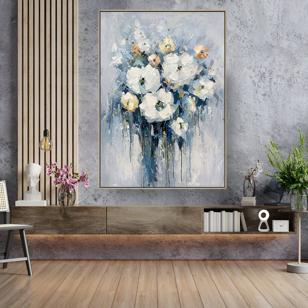Handmade Abstract Flowers Oil Painting NAYVOFLO013
