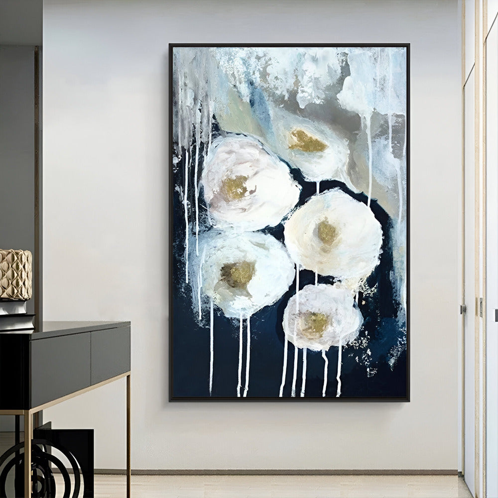 Handmade Abstract Flowers Oil Painting NAYVOFLO014