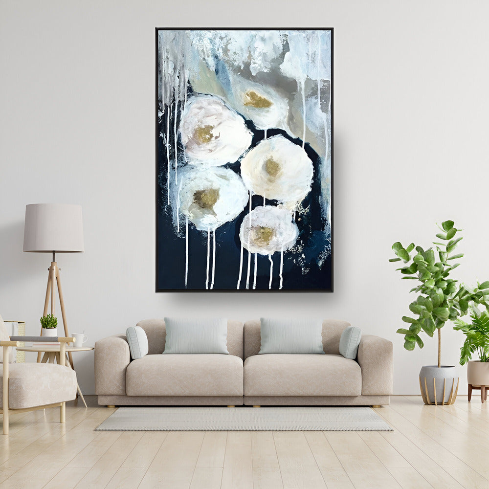 Handmade Abstract Flowers Oil Painting NAYVOFLO014