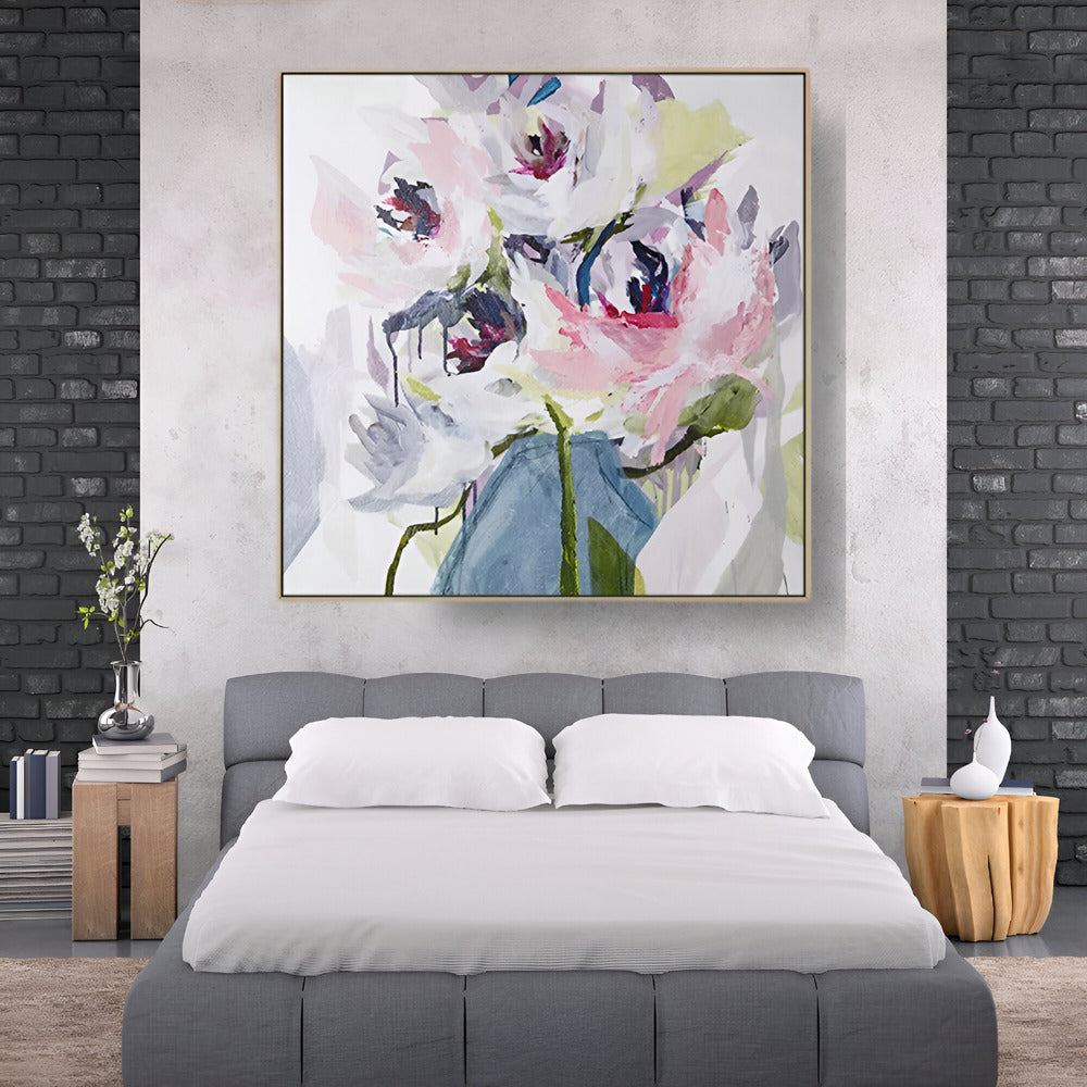 Handmade Abstract Flowers Oil Painting NAYVOFLO017