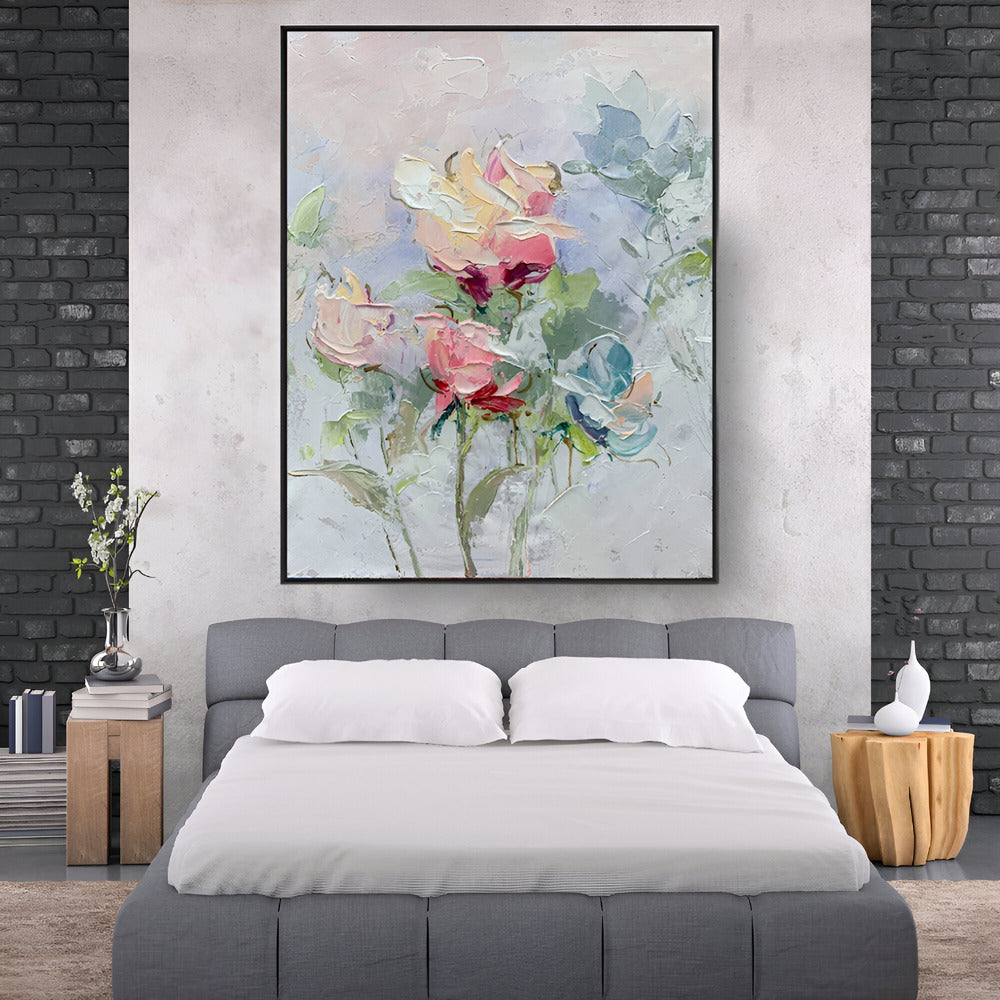 Handmade Abstract Flowers Oil Painting NAYVOFLO021
