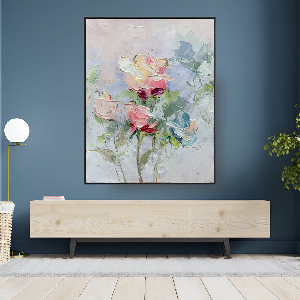 Handmade Abstract Flowers Oil Painting NAYVOFLO021