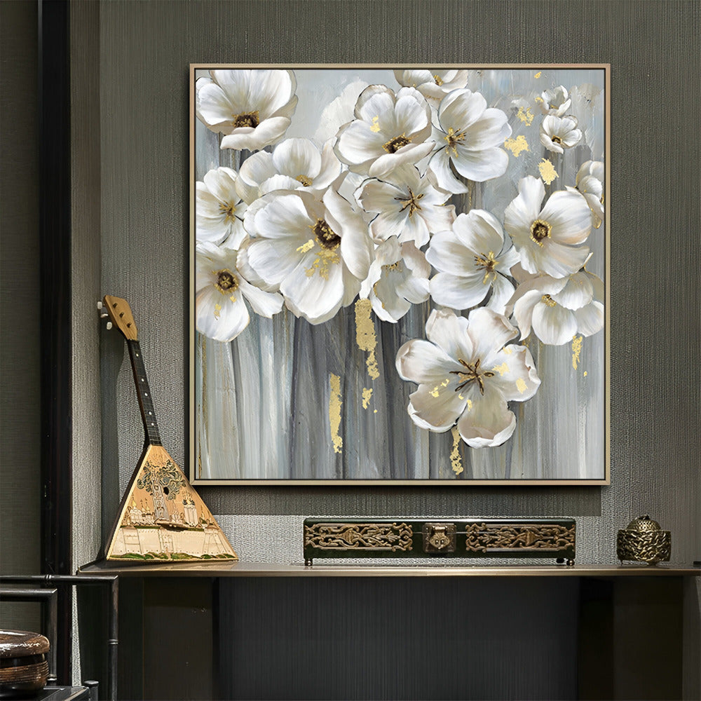 Handmade Abstract Flowers Oil Painting NAYVOFLO026