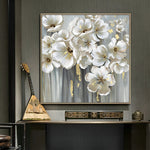 Handmade Abstract Flowers Oil Painting NAYVOFLO026