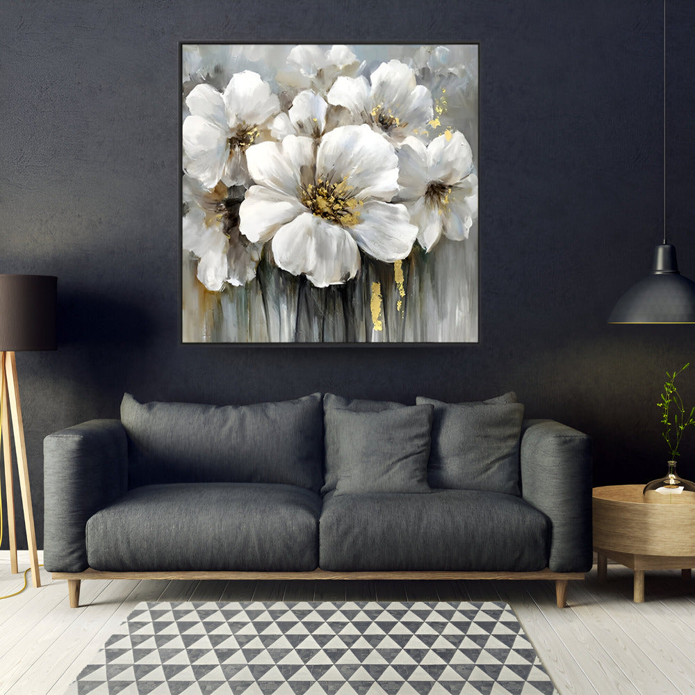 Handmade Abstract Flowers Oil Painting NAYVOFLO027