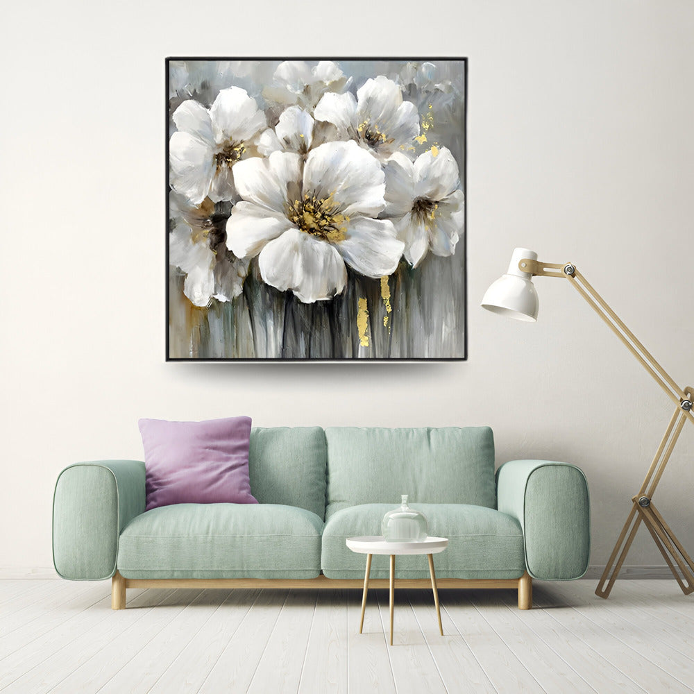 Handmade Abstract Flowers Oil Painting NAYVOFLO027