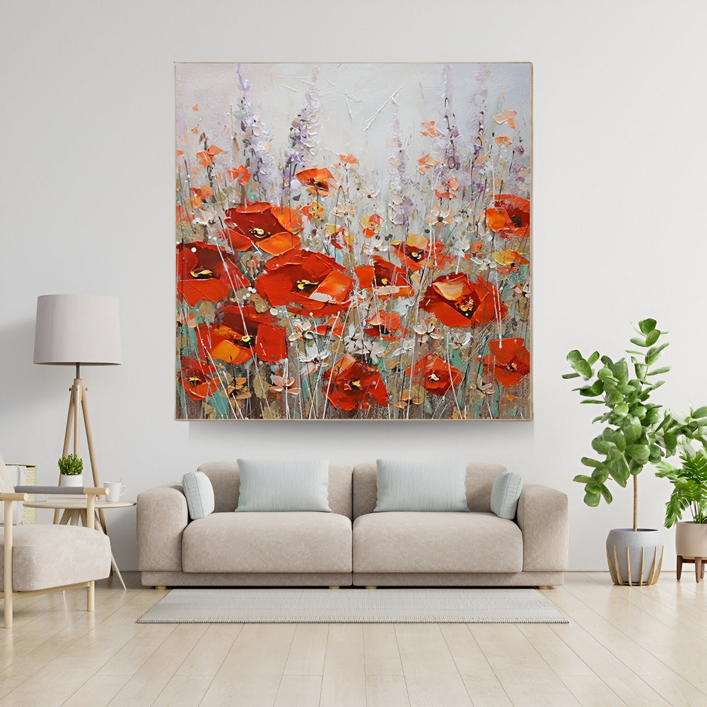 Handmade Abstract Flowers Oil Painting NAYVOFLO028