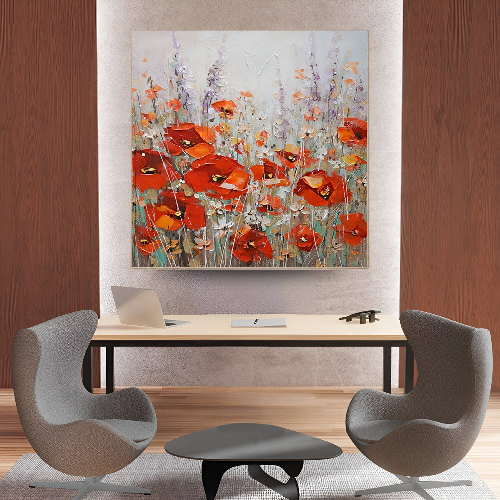 Handmade Abstract Flowers Oil Painting NAYVOFLO028