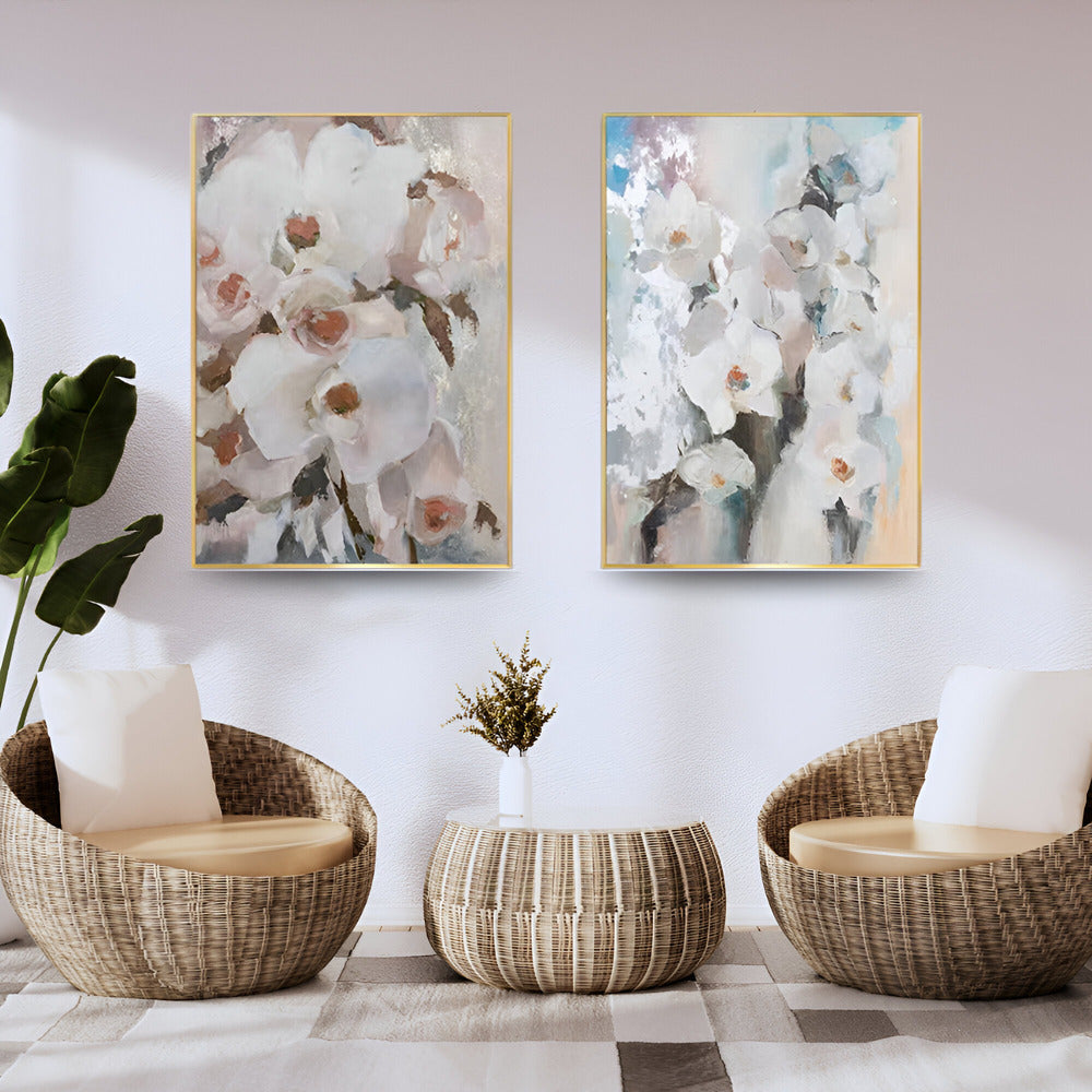 Handmade Abstract Flowers Oil Painting NAYVOFLO030