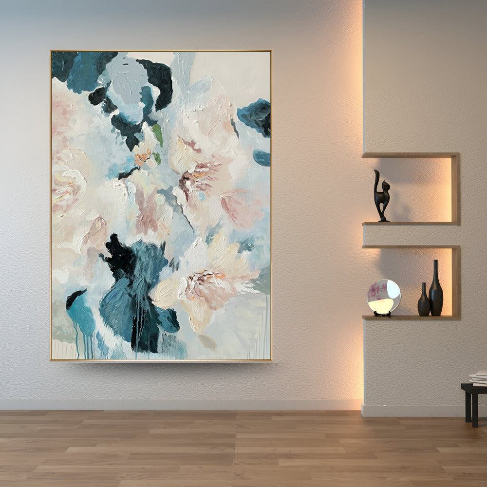 Handmade Abstract Flowers Oil Painting NAYVOFLO031