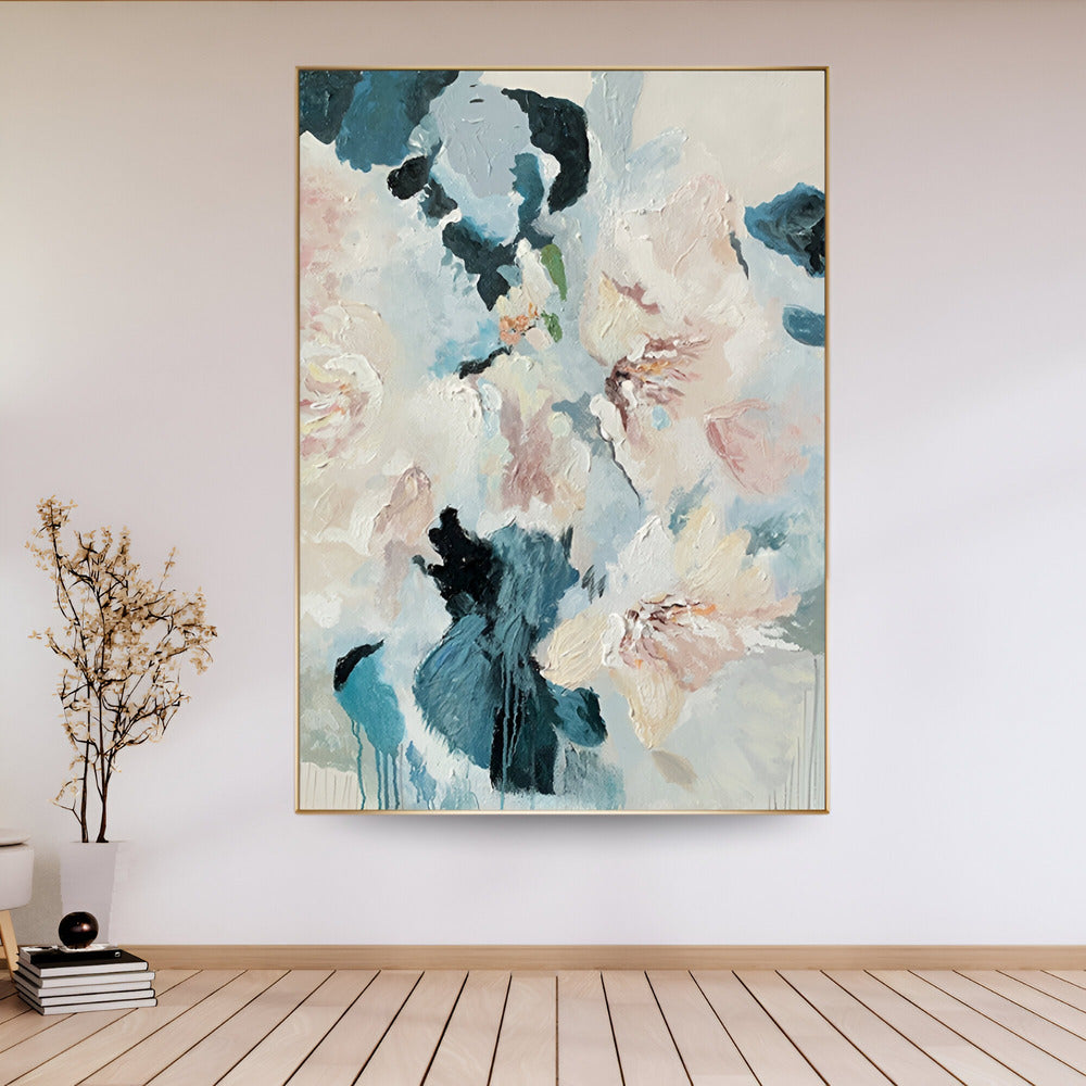 Handmade Abstract Flowers Oil Painting NAYVOFLO031