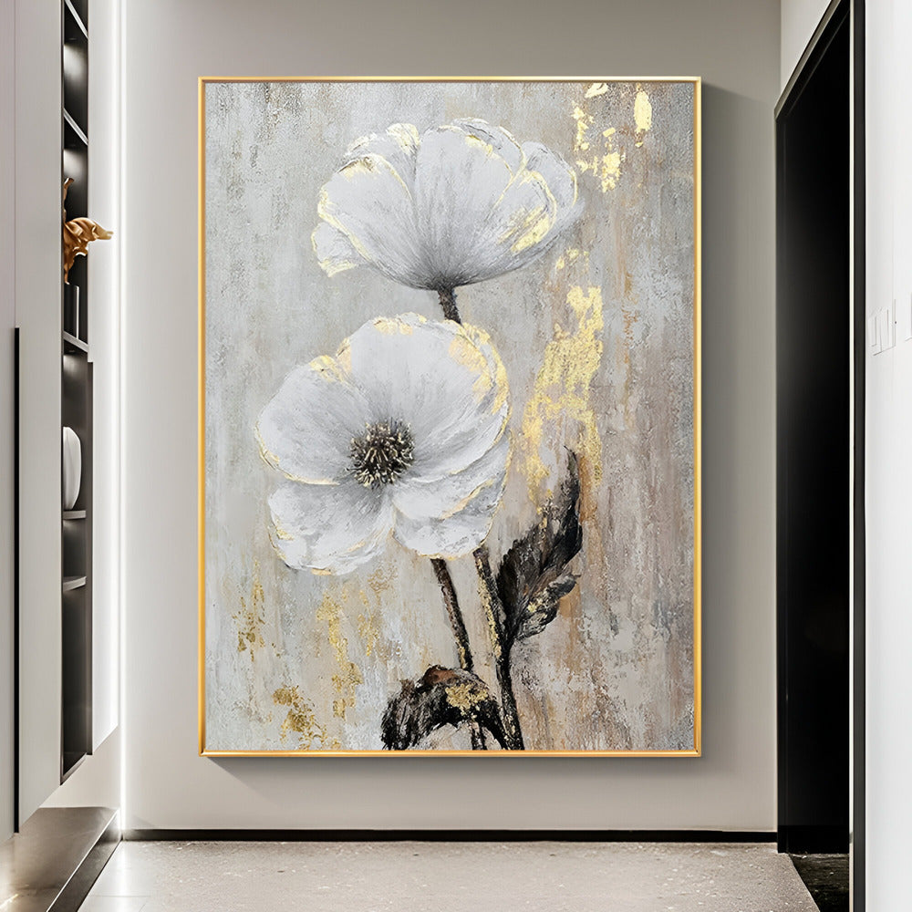 Handmade Abstract Flowers Oil Painting NAYVOFLO040