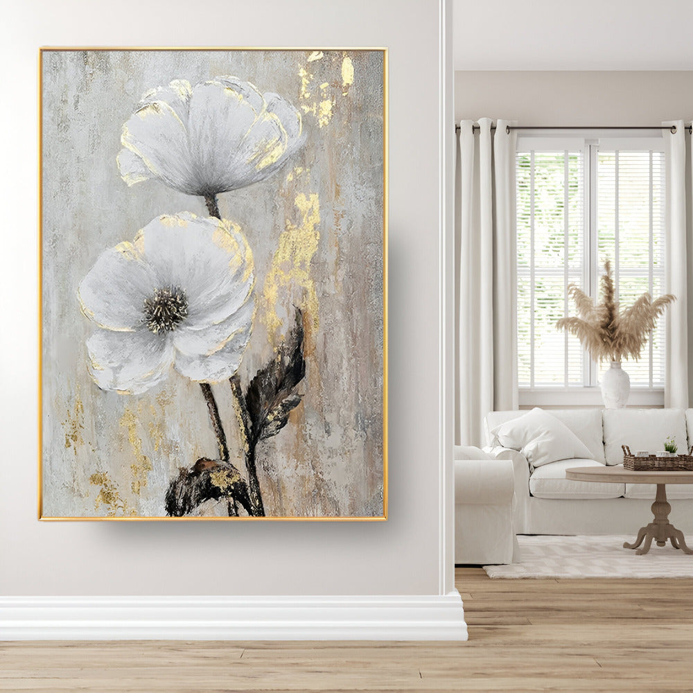 Handmade Abstract Flowers Oil Painting NAYVOFLO040