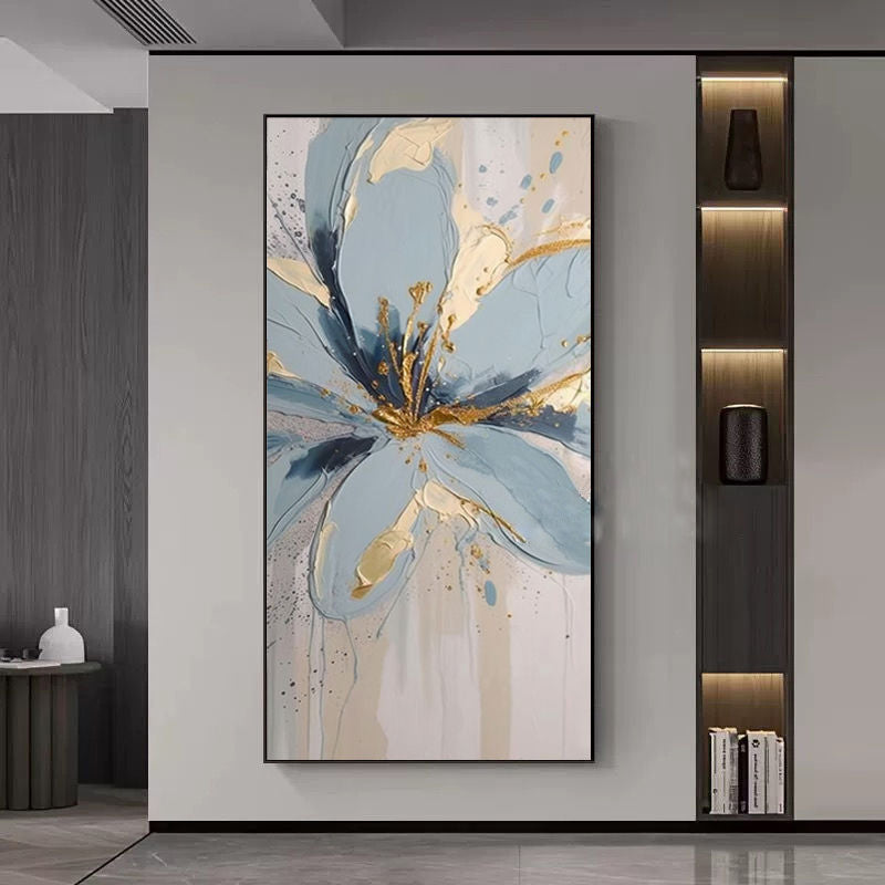 Handmade Abstract Flowers Oil Painting NAYVOFLO042