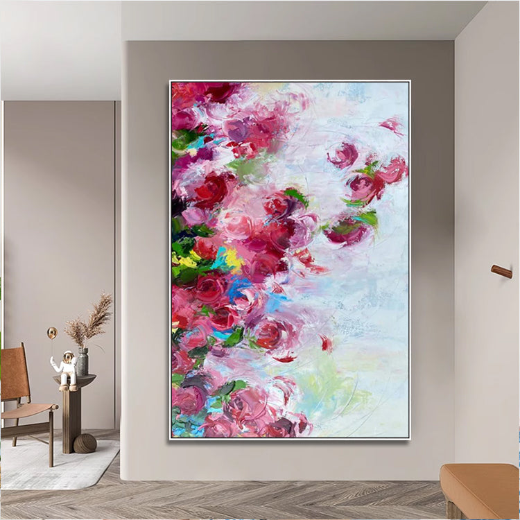 Handmade Abstract Flowers Oil Painting NAYVOFLO047