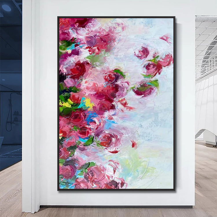 Handmade Abstract Flowers Oil Painting NAYVOFLO047
