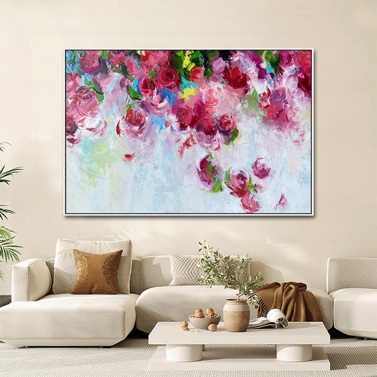 Handmade Abstract Flowers Oil Painting NAYVOFLO048