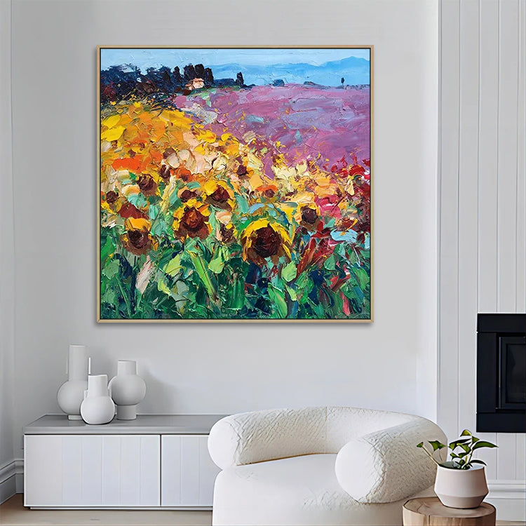 Handmade Abstract Flowers Oil Painting NAYVOFLO049