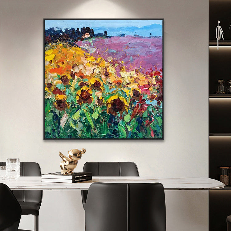 Handmade Abstract Flowers Oil Painting NAYVOFLO049