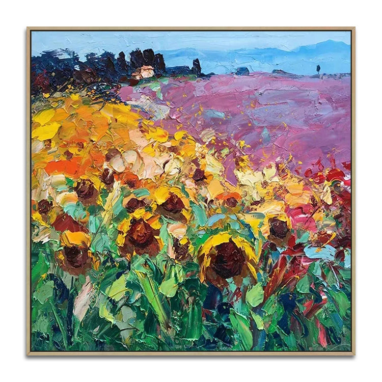 Handmade Abstract Flowers Oil Painting NAYVOFLO049