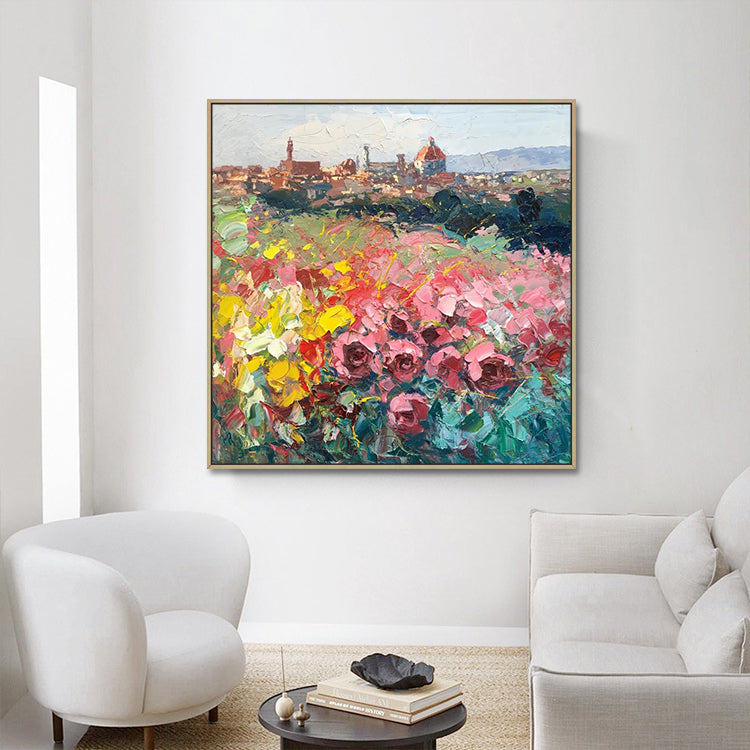 Handmade Abstract Flowers Oil Painting NAYVOFLO050