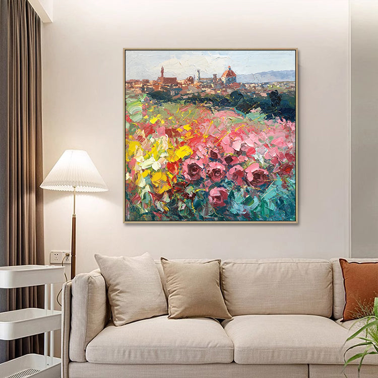 Handmade Abstract Flowers Oil Painting NAYVOFLO050