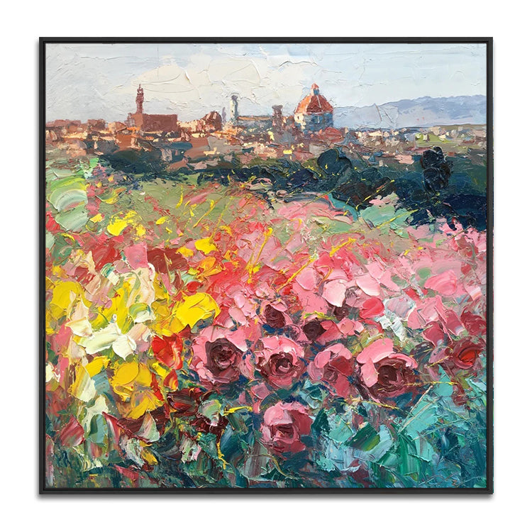 Handmade Abstract Flowers Oil Painting NAYVOFLO050