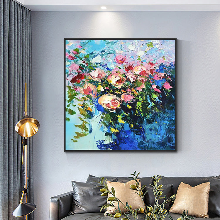 Handmade Abstract Flowers Oil Painting NAYVOFLO051