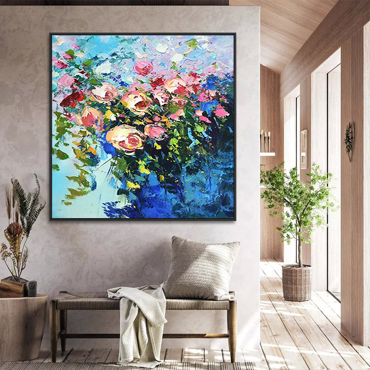 Handmade Abstract Flowers Oil Painting NAYVOFLO051