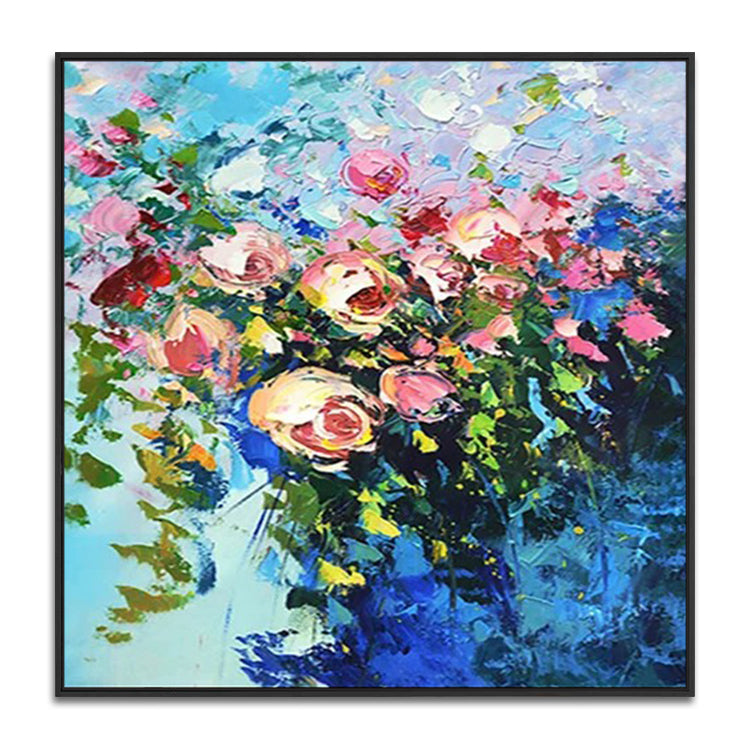 Handmade Abstract Flowers Oil Painting NAYVOFLO051