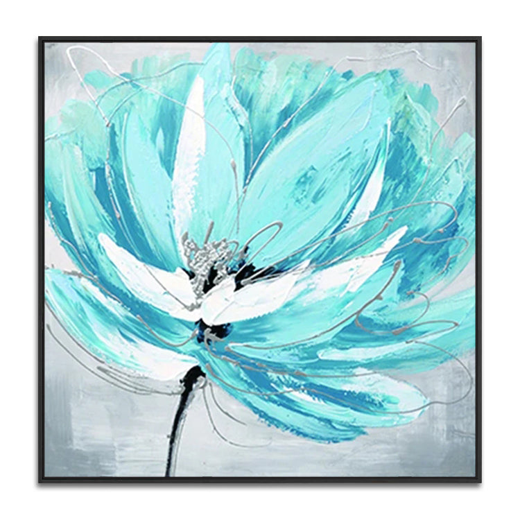 Handmade Abstract Flowers Oil Painting NAYVOFLO056