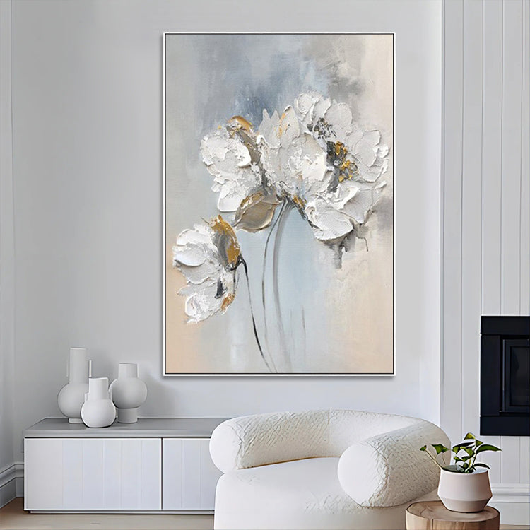 Handmade Abstract Flowers Oil Painting NAYVOFLO070
