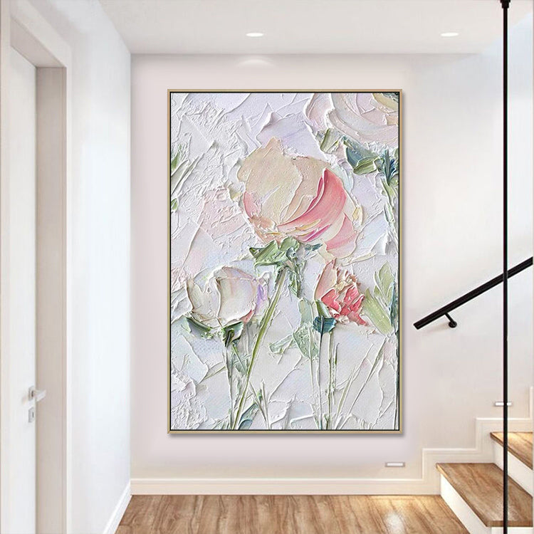 Handmade Abstract Flowers Oil Painting NAYVOFLO071