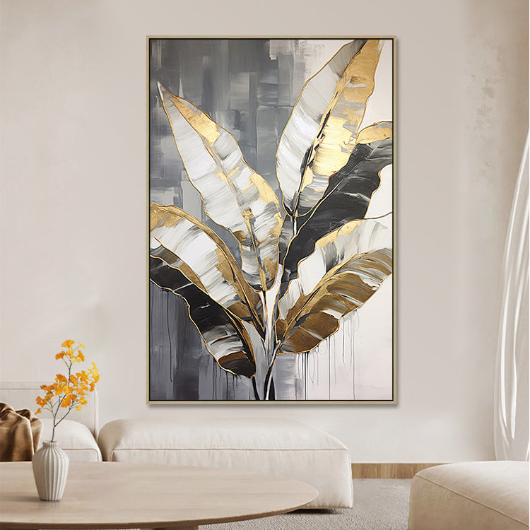Handmade Abstract Flowers Oil Painting NAYVOFLO076