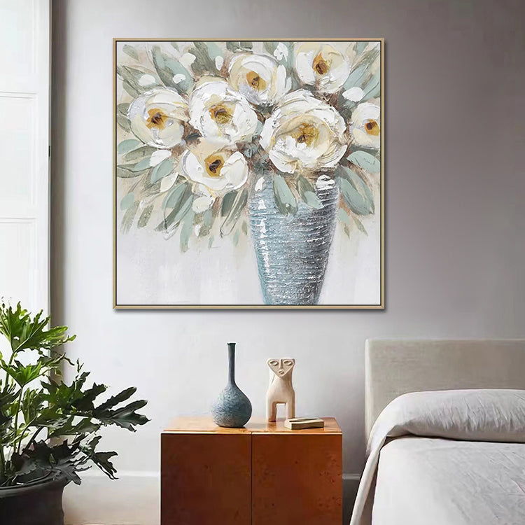 Handmade Abstract Flowers Oil Painting NAYVOFLO078