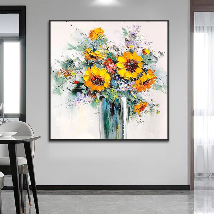 Handmade Abstract Flowers Oil Painting NAYVOFLO079