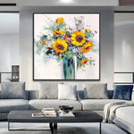 Handmade Abstract Flowers Oil Painting NAYVOFLO079