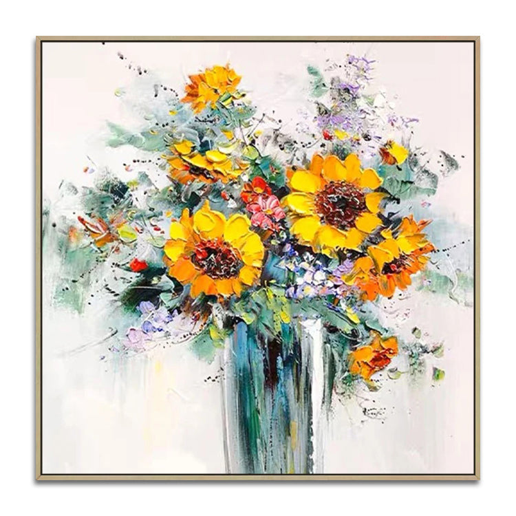 Handmade Abstract Flowers Oil Painting NAYVOFLO079