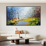 Handmade Abstract Landscape Oil Painting NAYVOLAN055