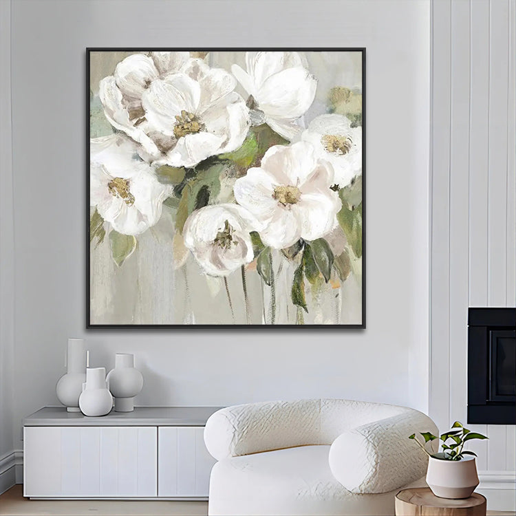Handmade Abstract Flowers Oil Painting NAYVOFLO083